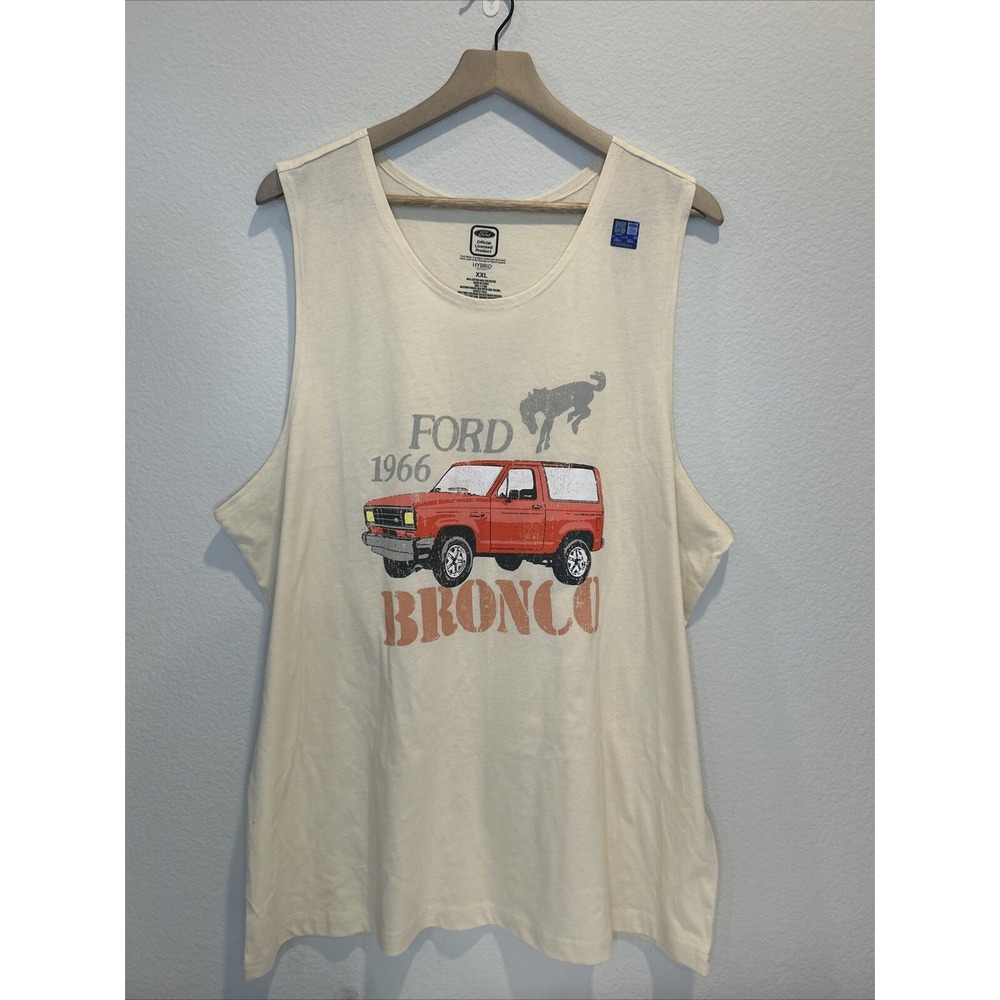 Ford 1996 Bronco Tank Top Cream Red Shirt Muscle America Size XXL Mens Brand New